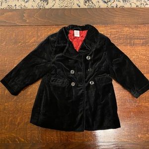 Toddler black velvet jacket